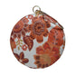 Orange Floral Embroidery Round Clutch