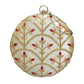 Cream And Golden Pattern Embroidery Round Clutch
