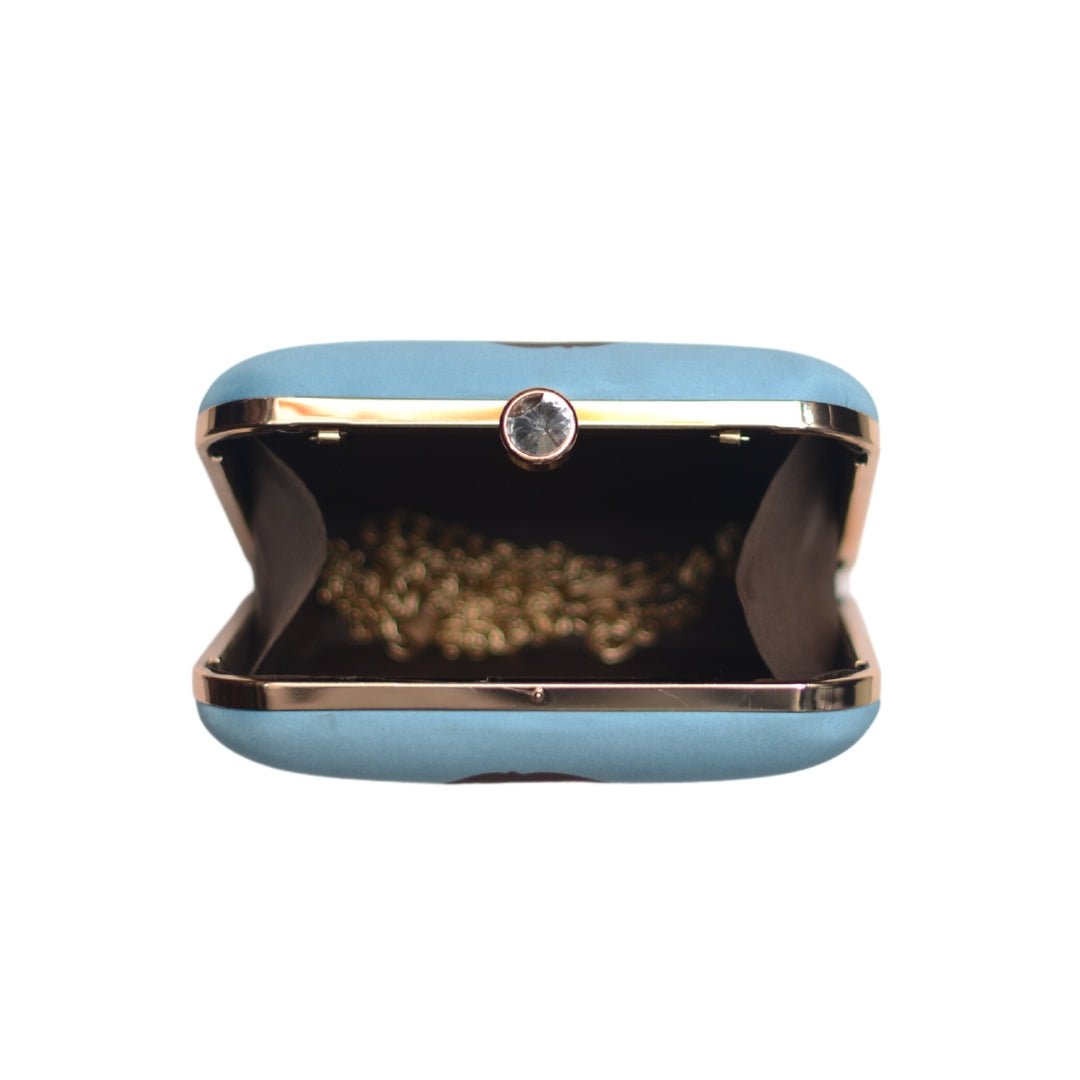 Artklim Blue Portrait Printed Clutch