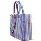 Multicoloured Box Style Tote Bag With A Pouch