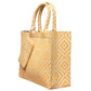 Yellow And White Geometric Pattern Box Style Tote Bag