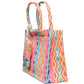 Multicoloured Jacquard Tote Bag With Utility Pouch