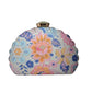 Artklim Multicoloured Floral Sequin Embroidery D-shape Clutch