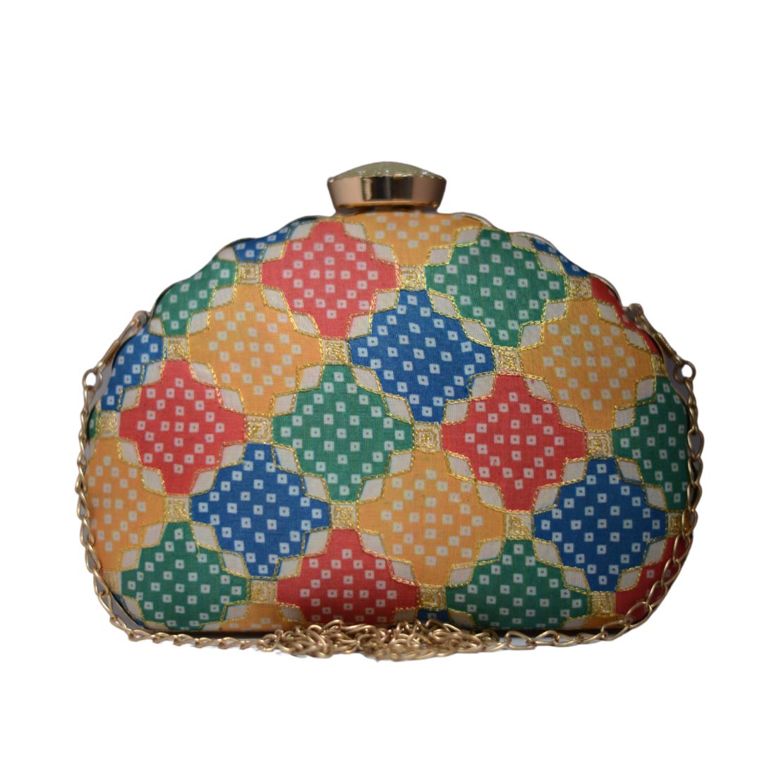 Artklim Multicoloured Embroidered Party Clutch