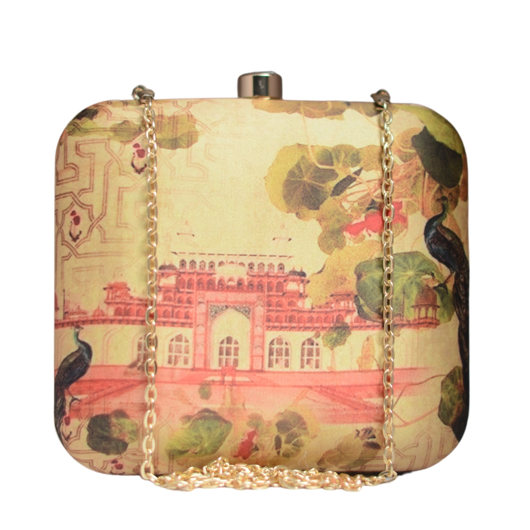 Artklim Traditional Mughal Motif Printed Clutch