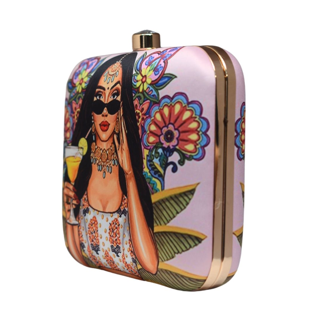 Artklim Glam Girl Printed Clutch