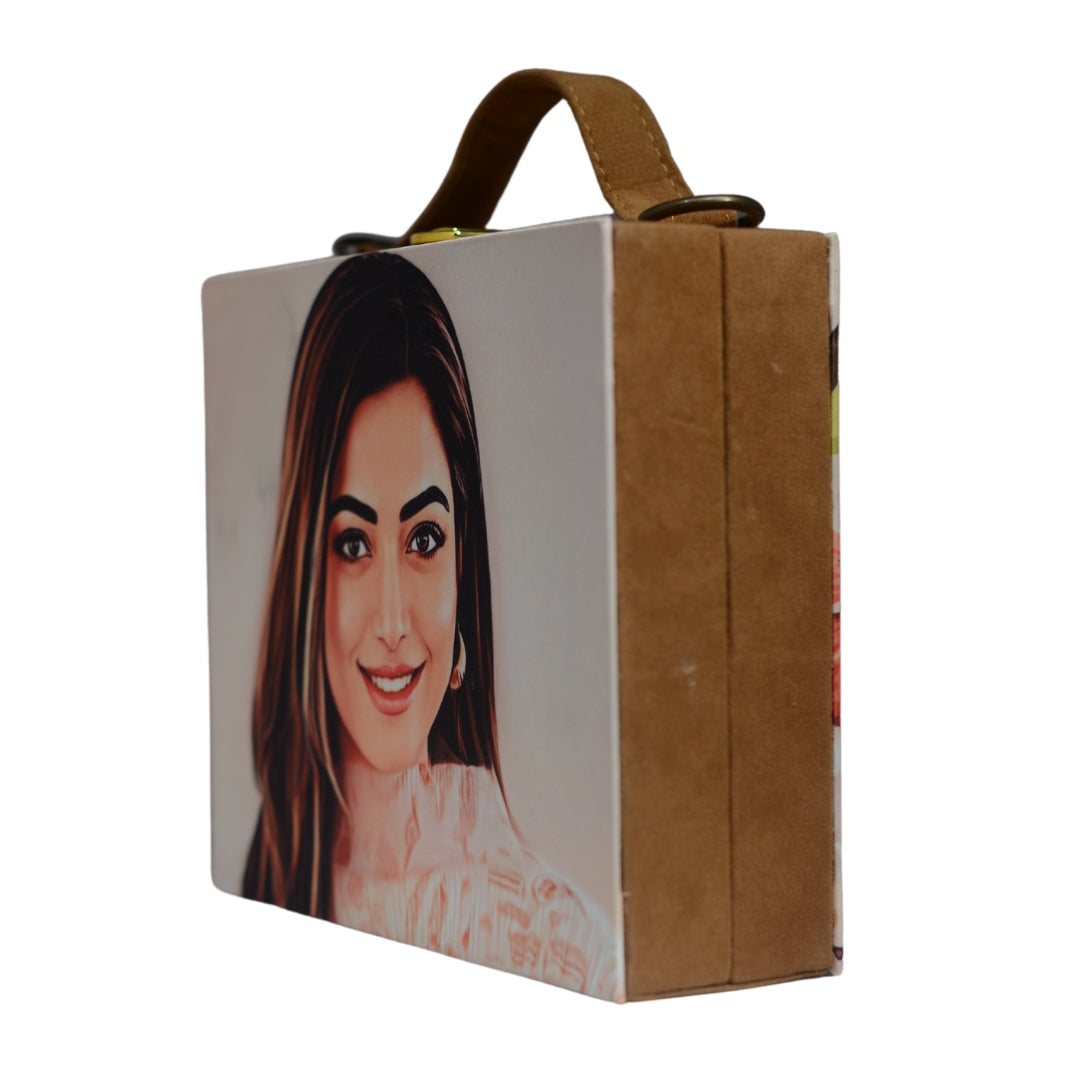 Portrait Caricature Personalised Suitcase Style Clutch Bag
