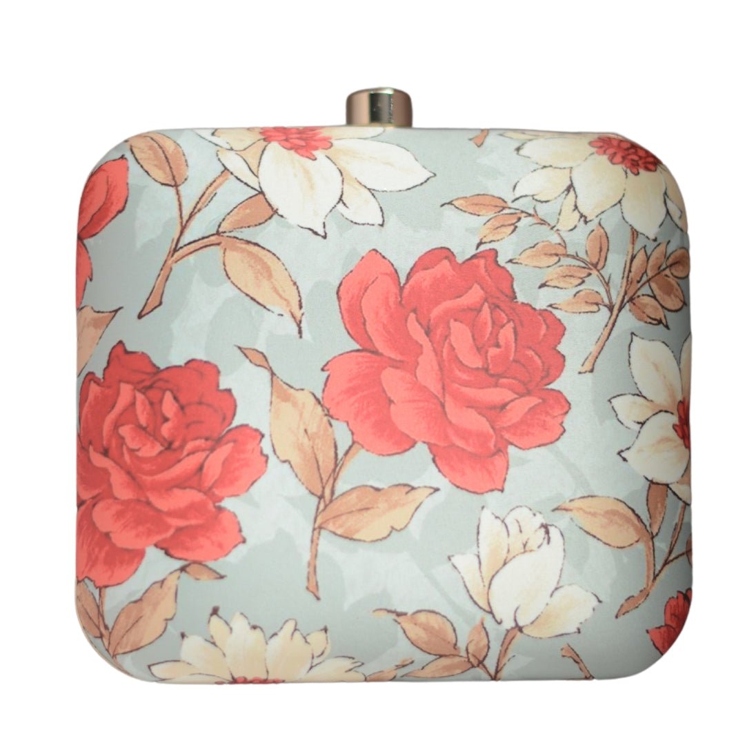 Artklim Red Floral Printed Clutch