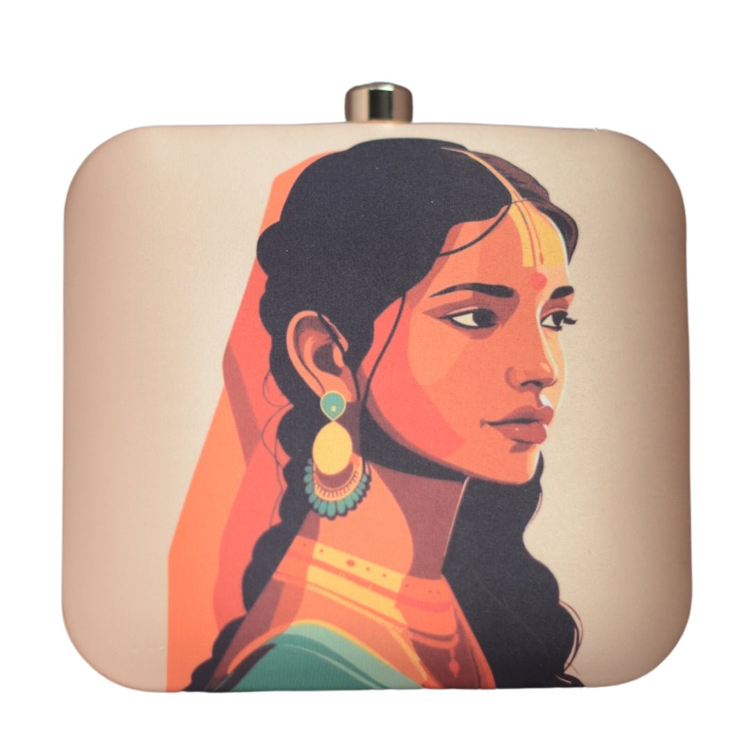 Artklim Brown Girl Printed Clutch