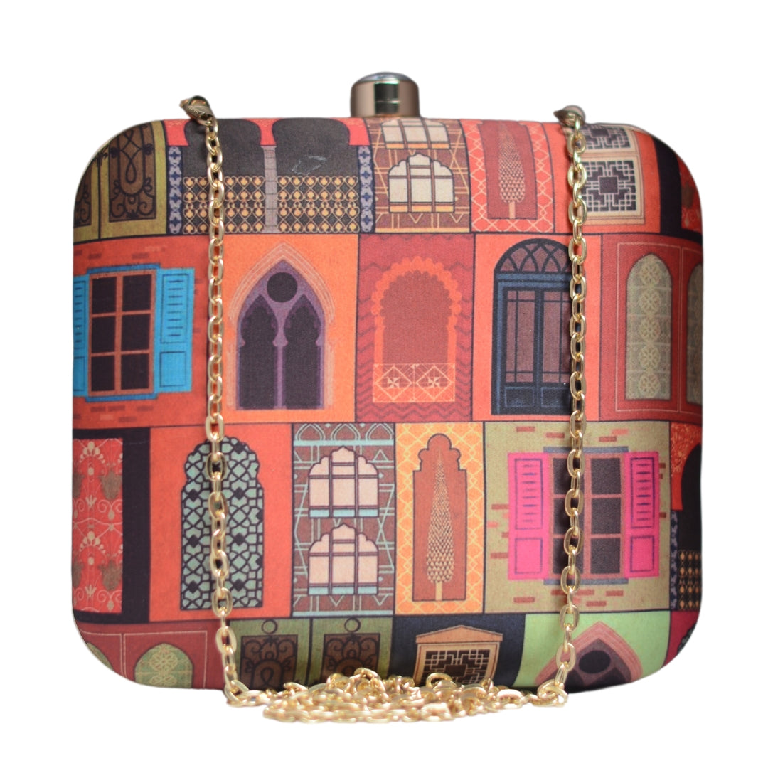 Artklim Mughal Doors Printed Clutch