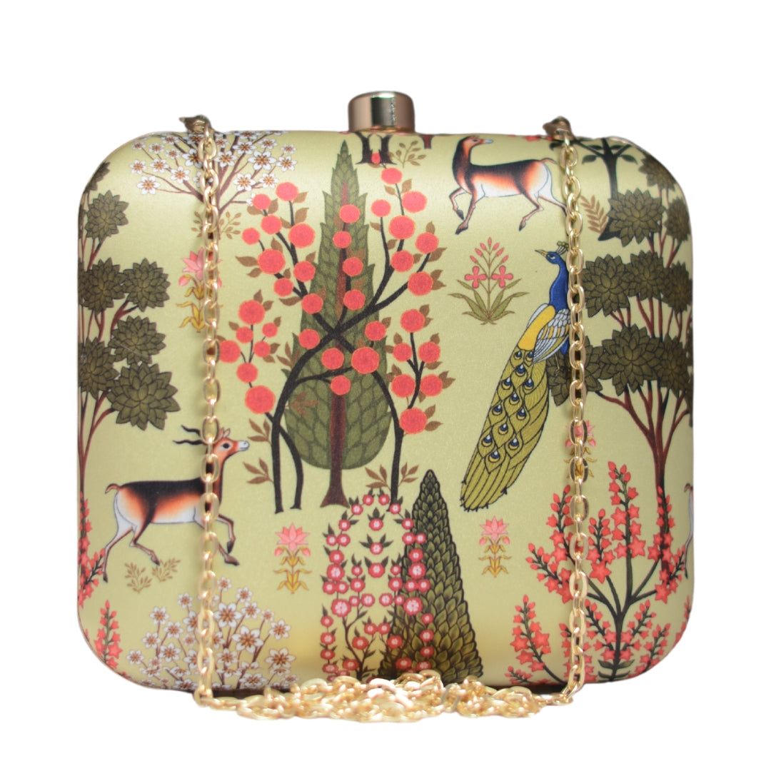 Artklim Traditional Mughal Garden Printed Clutch