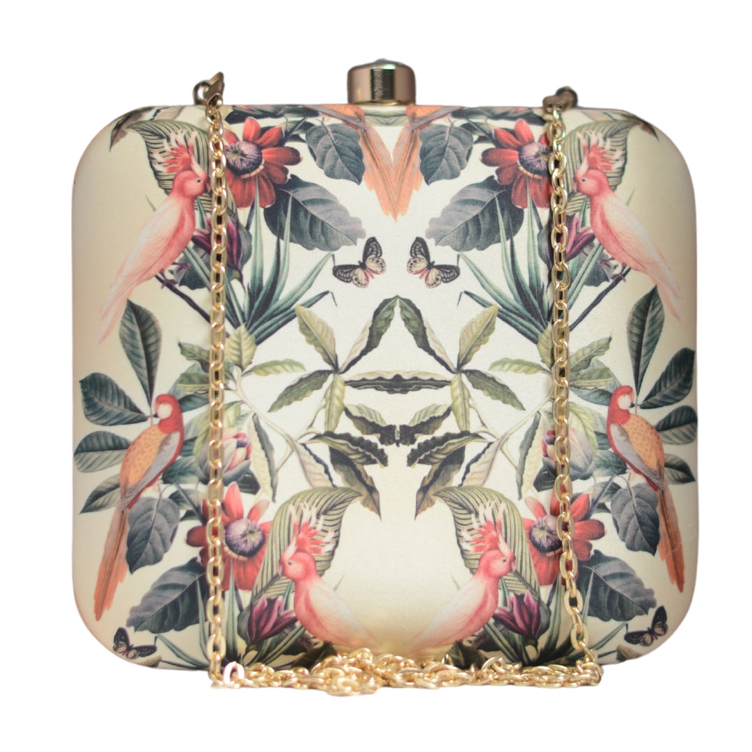 Artklim Red Floral Printed Clutch