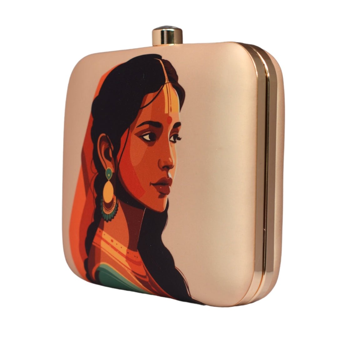 Artklim Brown Girl Printed Clutch