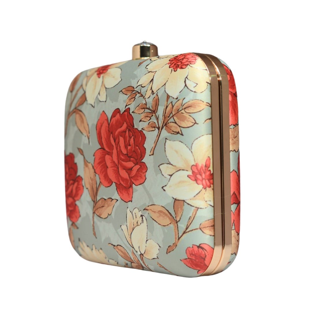 Artklim Red Floral Printed Clutch