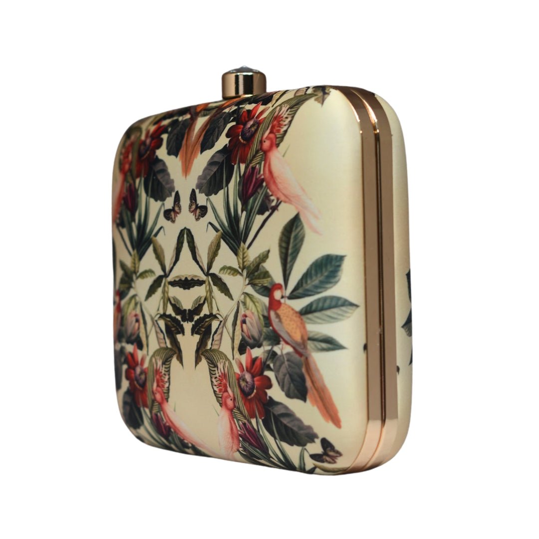 Artklim Red Floral Printed Clutch
