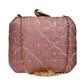 Artklim Pink Embroidery Party Clutch