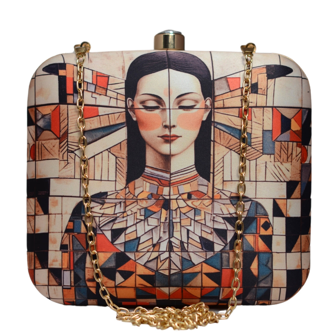 Artklim Egyptian Lady Printed Clutch