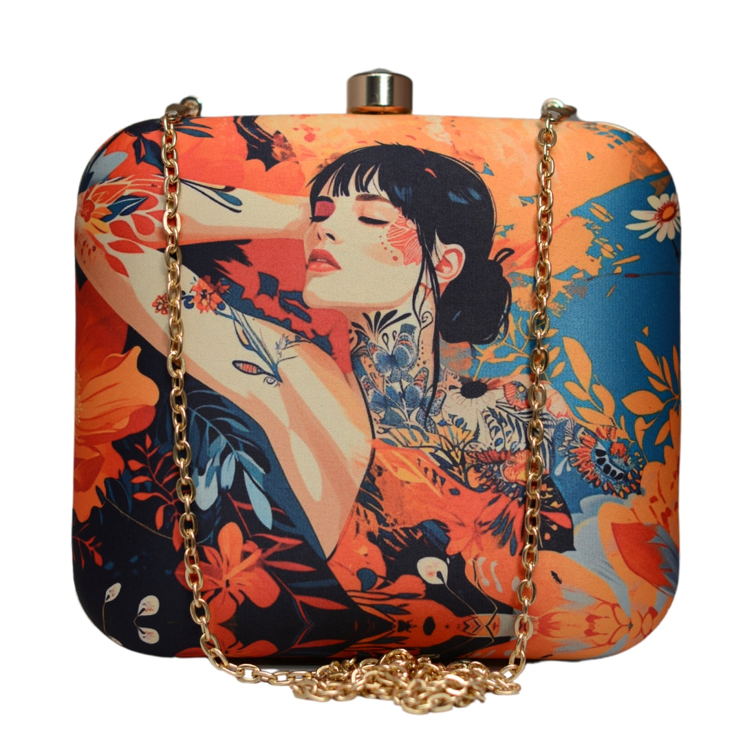 Artklim Glam Girl Printed Clutch