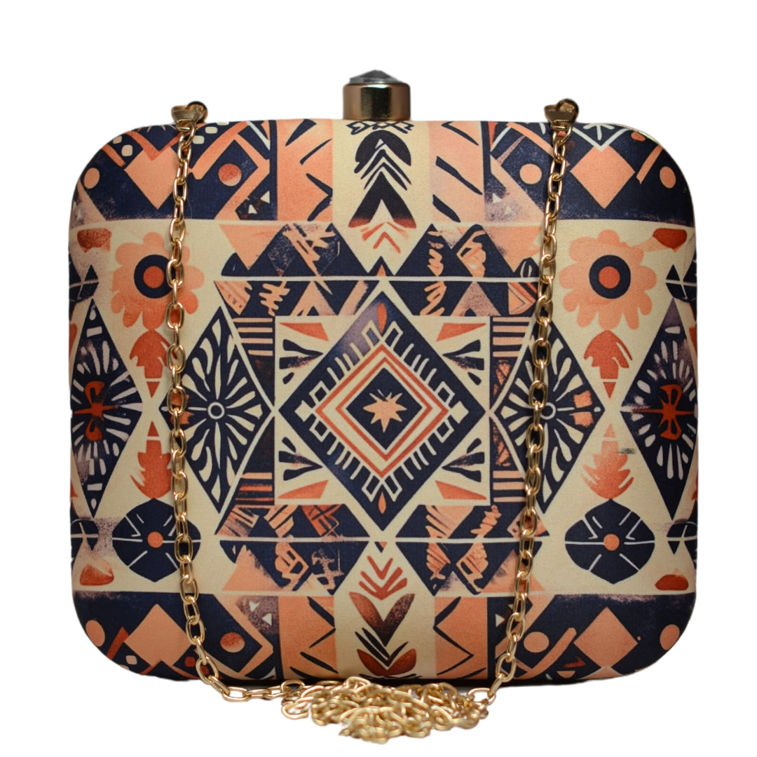 Artklim Geometrical Pattern Printed Clutch