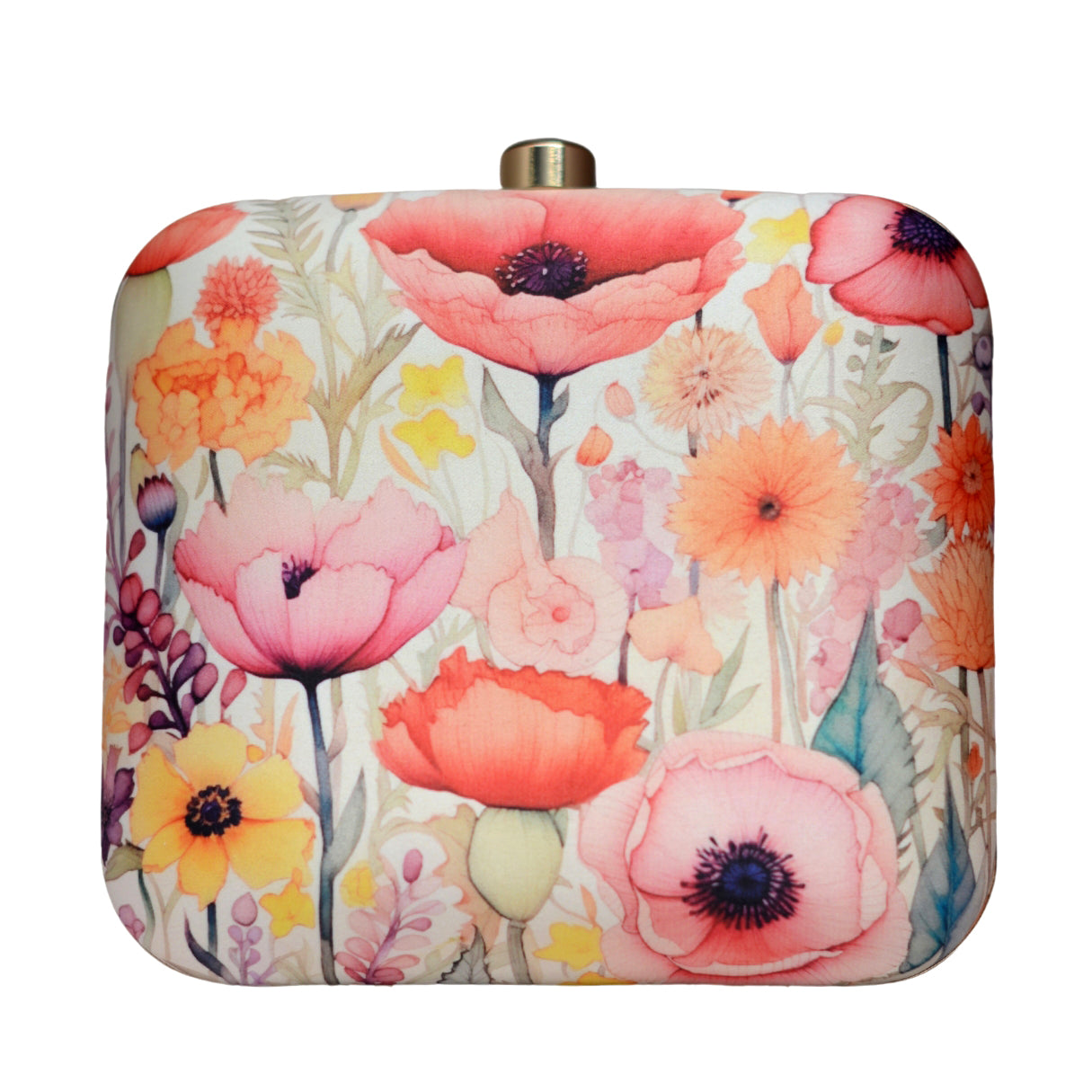 Multicoloured Floral Printed Clutch