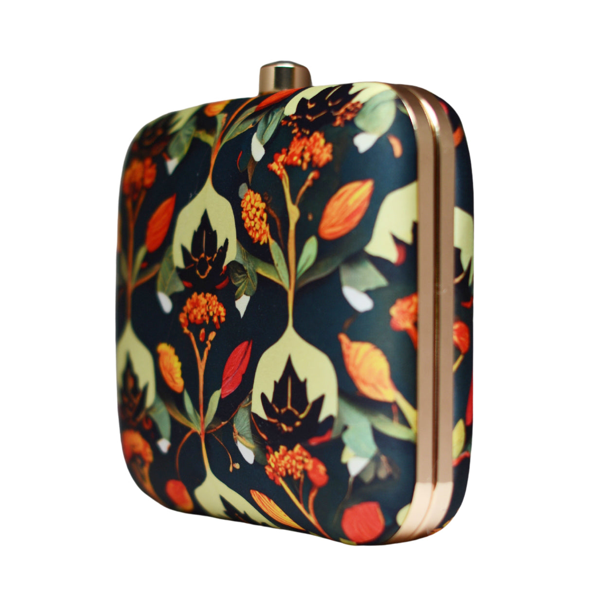 Patterned Floral Printed Clutch