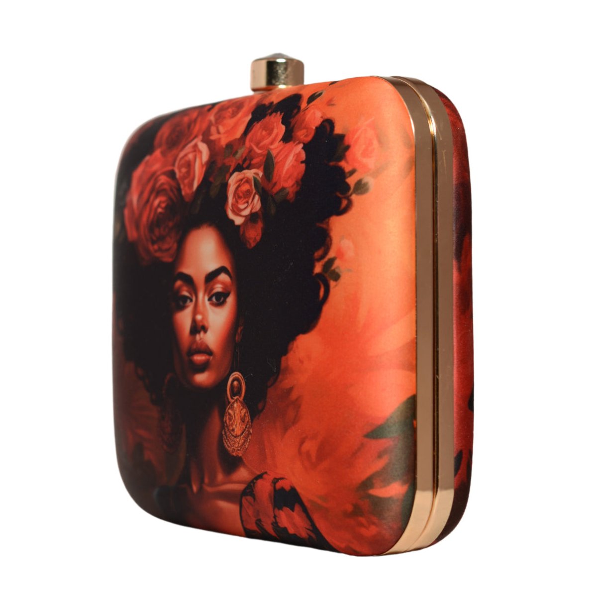 Afro Women Portrait Printed Clutch