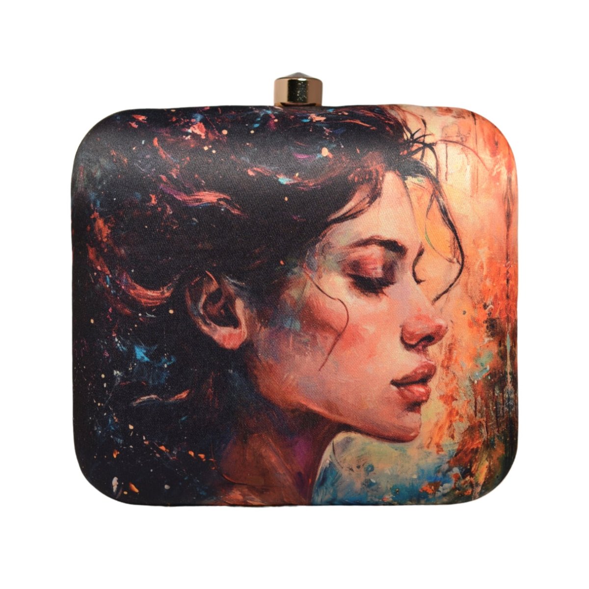 Gorgeous Women Portrait Printed Clutch