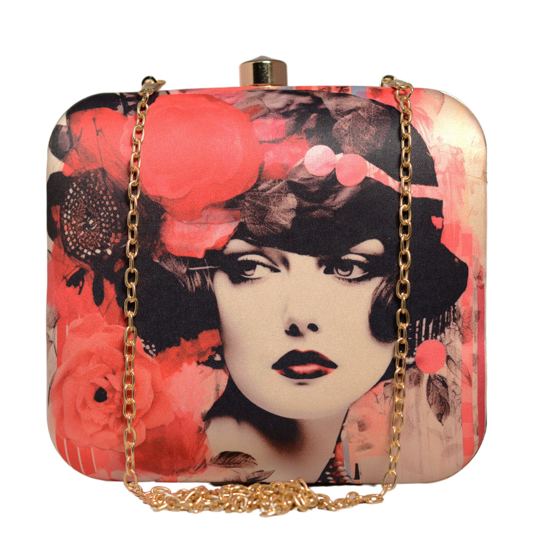 Women Portrait Printed Clutch