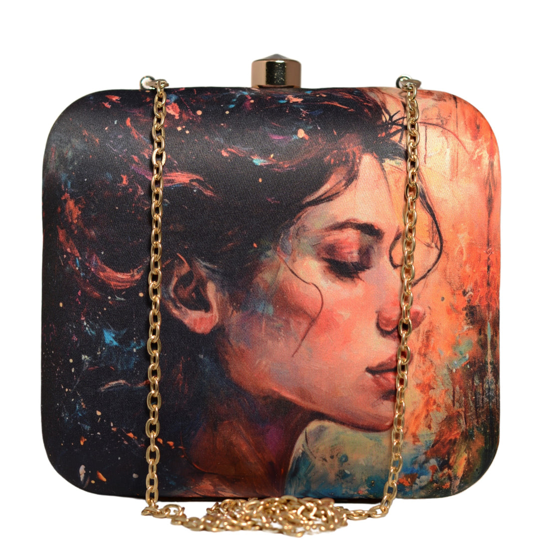 Gorgeous Women Portrait Printed Clutch