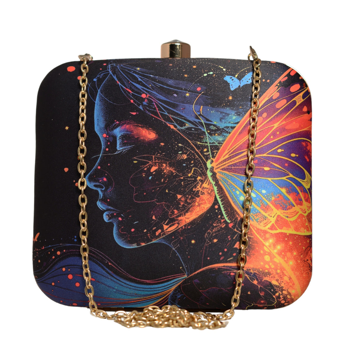 Multicolored Butterfly Women Printed Clutch