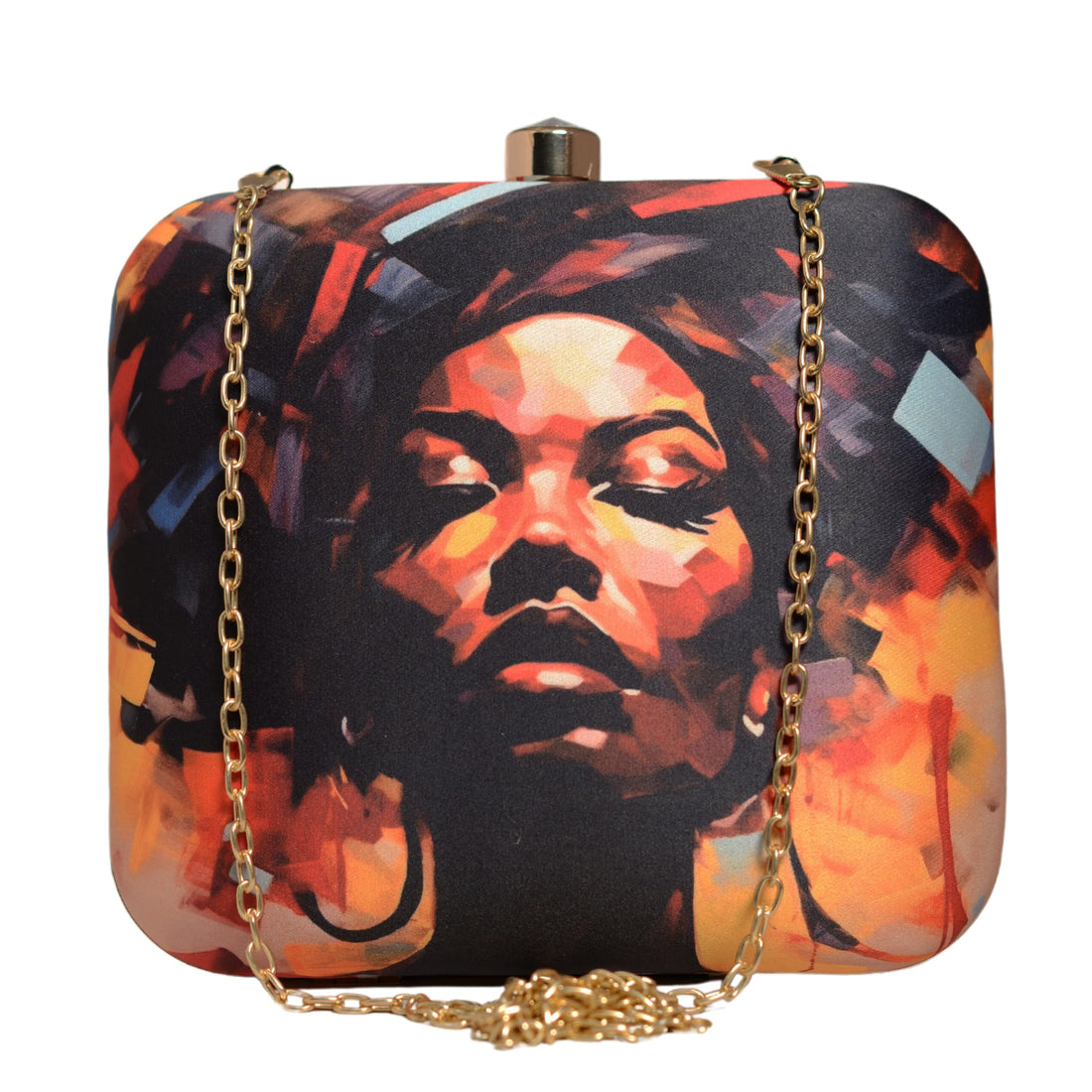 Afro Women Portrait Printed Clutch