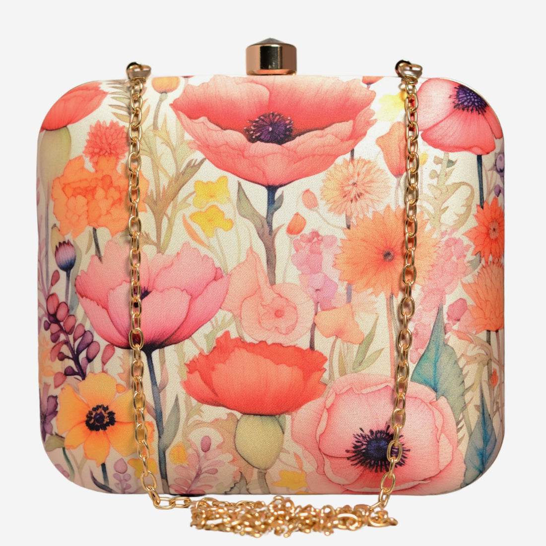 Multicoloured Floral Printed Clutch