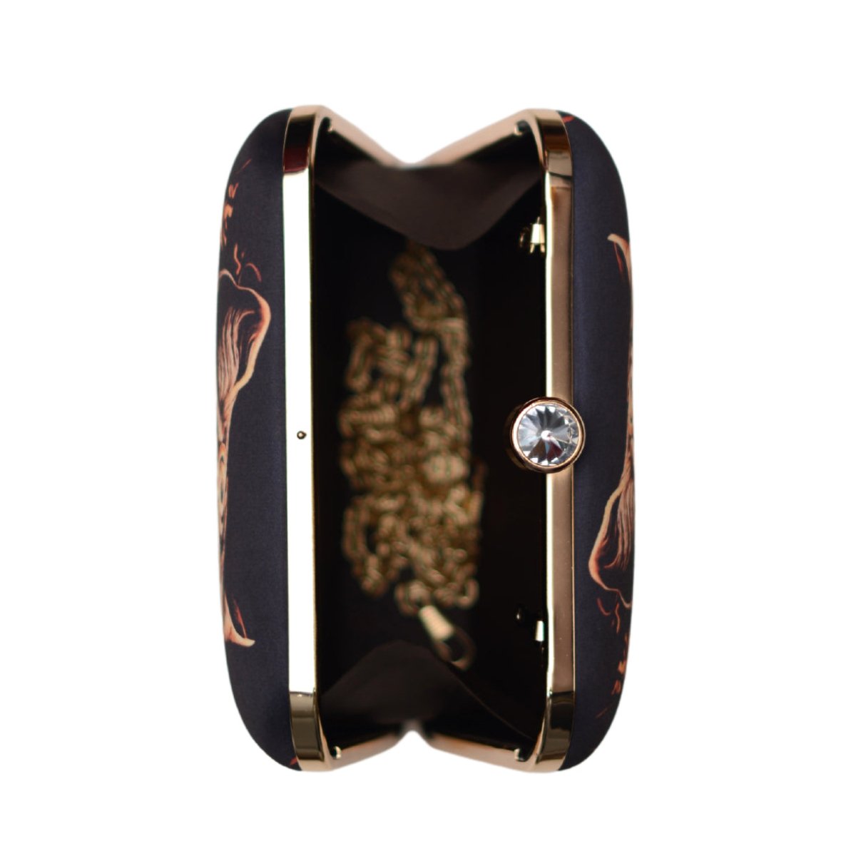 Black Based Tiger Printed Clutch