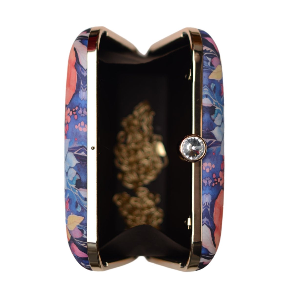 Pink And Orange Floral Printed Clutch