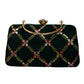Dark Green Embroidery Party Clutch