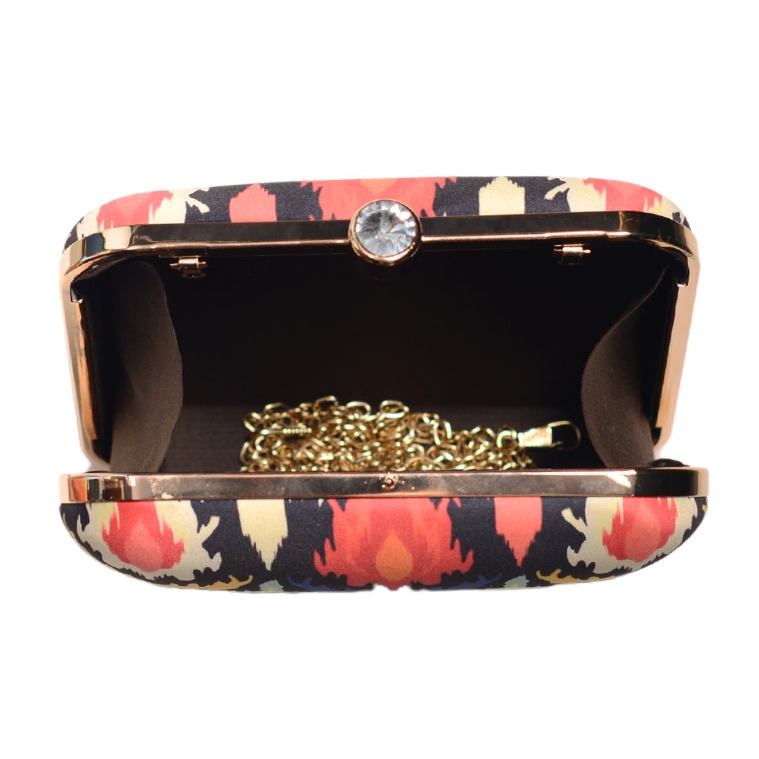 Multicoloured Ikkat Printed Clutch