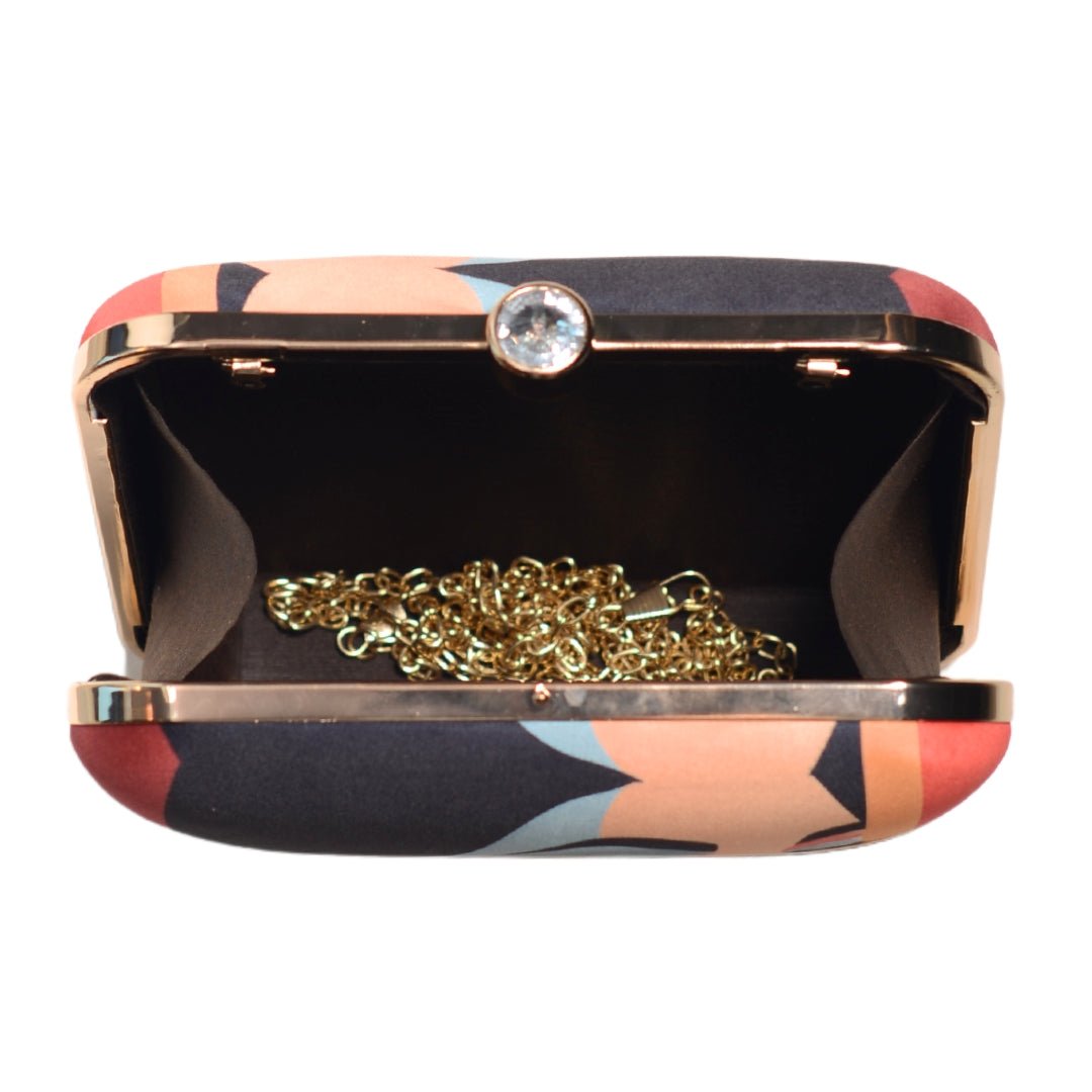Multicolour Women Portrait Printed Clutch