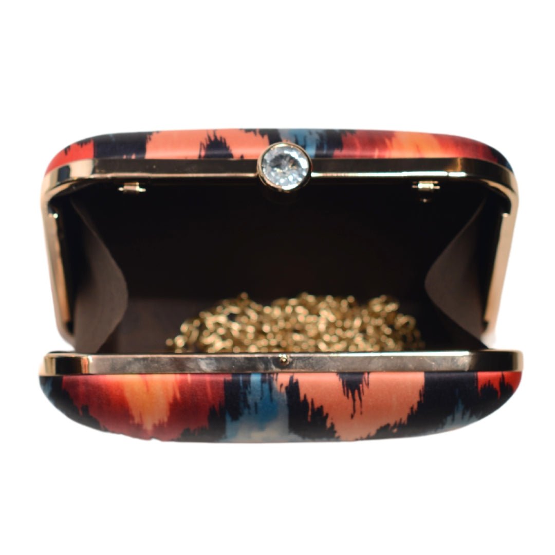 Multicoloured Ikkat Printed Clutch