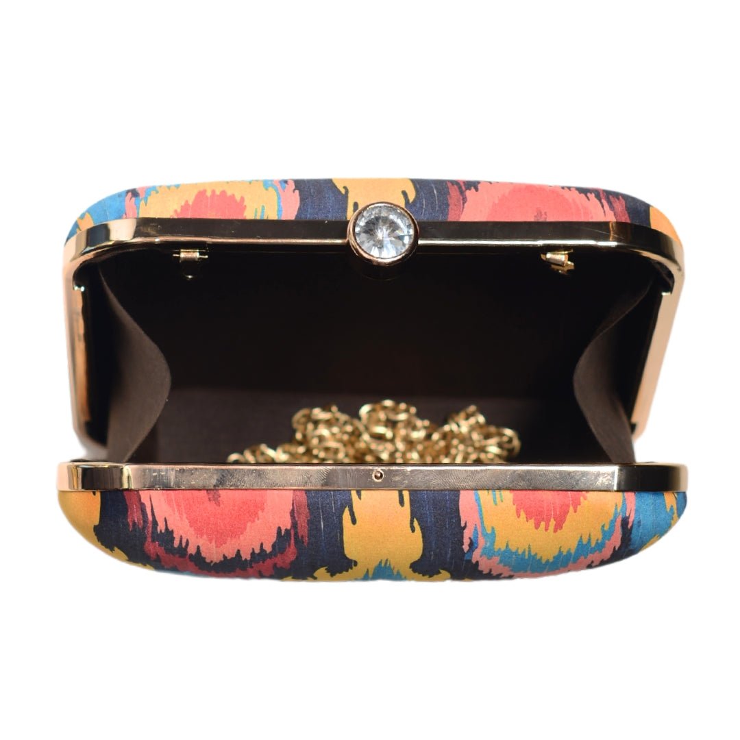 Multicoloured Ikkat Printed Clutch