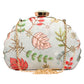 Multipattern Golden Embroidery Party Clutch