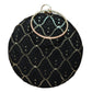 Black Embroidery Round Party Clutch