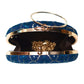 Royal Blue Embroidery Round Clutch
