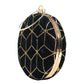 Black And Golden Sequin Embroidery Round Clutch