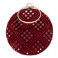 Maroon Sequins Embroidery Round Clutch