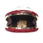 Red and Silver Embroidery Round Clutch