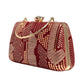 Red Sequins Multipattern Embroidery Party Clutch