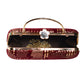 Red Sequins Multipattern Embroidery Party Clutch
