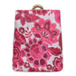 White And Pink Floral Vertical Clutch
