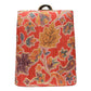 Red Floral Brocade Fabric Vertical Clutch