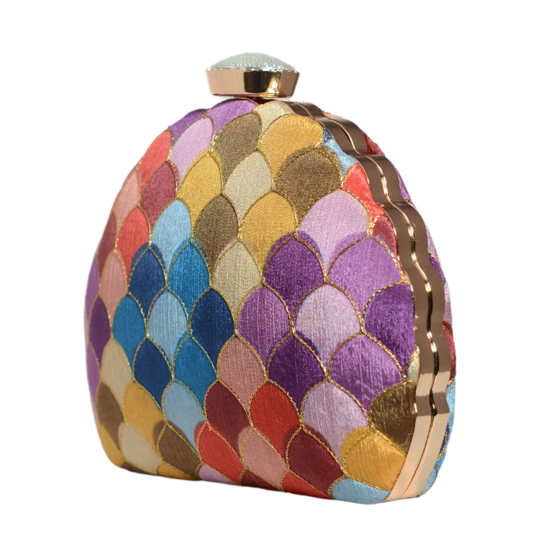 Multicolour Pattern Embroidery Clutch